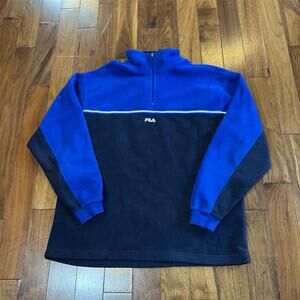 Vintage Fila Men's M Fleece Windbreaker Jacket Multicolor Mock Neck